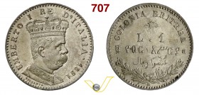 ITALIA - SAVOIA - UMBERTO I - monetazione per l'Eritrea (1878-1900) 1 Lira 1891, Roma. Ag FDC