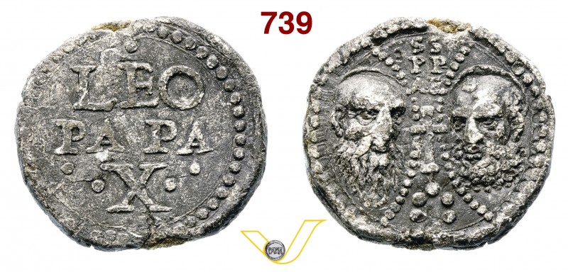 - LEONE X (1513-1521) Bolla. D/ Scritte R/ Teste dei SS. Pietro e Paolo e croce....