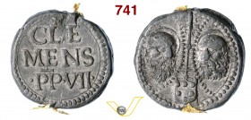 - CLEMENTE VII (1523-1534) Bolla. D/ Scritta R/ Teste dei SS. Pietro e Paolo e stemma papale. Pb g 62,11 q.SPL