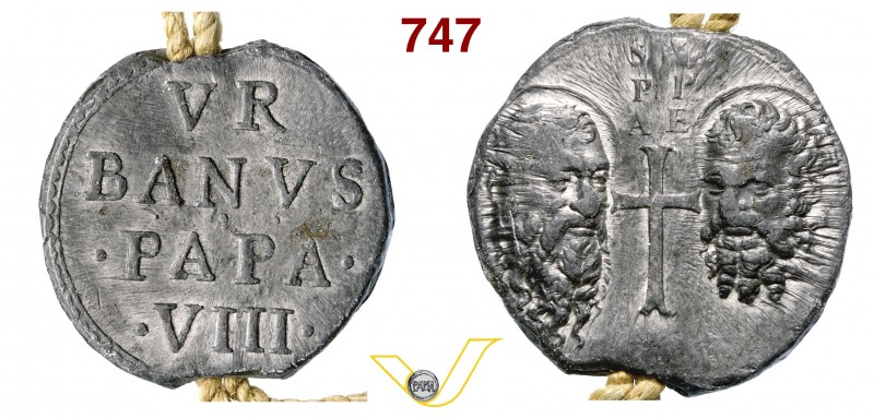 - URBANO VII (1623-1644) Bolla. D/ Scritta R/ Teste dei SS. Pietro e Paolo e cro...