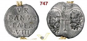 - URBANO VII (1623-1644) Bolla. D/ Scritta R/ Teste dei SS. Pietro e Paolo e croce. Pb g 49,93 q.SPL