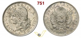 ARGENTINA - 50 Centavos 1882. Kr. 28 Ag q.FDC