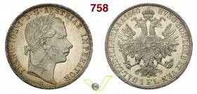 AUSTRIA - FRANCESCO GIUSEPPE I (1848-1916) Fiorino 1860 A. Kr. 2219 Ag FDC