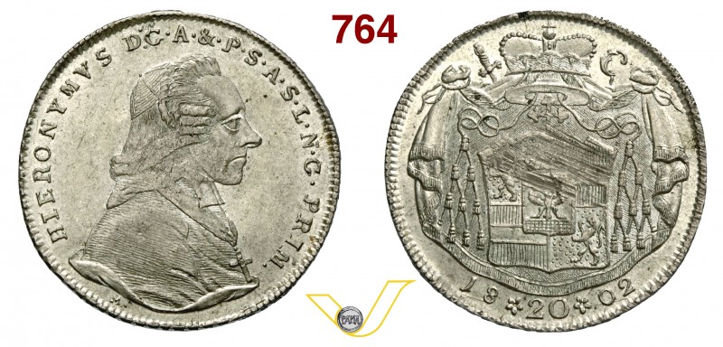 AUSTRIA - Salisburgo - Hieronymus Graf Colloredo (1772-1803) 20 Kreuzer 1802 M. ...