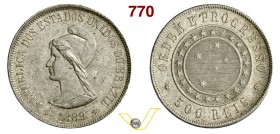 BRASILE - REPUBBLICA (1825-...) 500 Reis 1889. Kr. 494 Ag SPL÷FDC