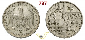 GERMANIA - REPUBBLICA DI WEIMAR (1918-1933) 3 Marchi 1927 A "Marburg" Kr. 53 Ag SPL+