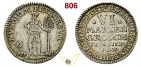 GERMANIA - Braunschweig/Calenberg/Hannover - GIORGIO II (1727-1760) 4 Mariengroschen 1735 IBH. Ag SPL