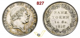 GRAN BRETAGNA - GIORGIO III (1760-1820) Bank Token da 1 Scellino e 6 Pence, 1812. S. 3772 Ag SPL