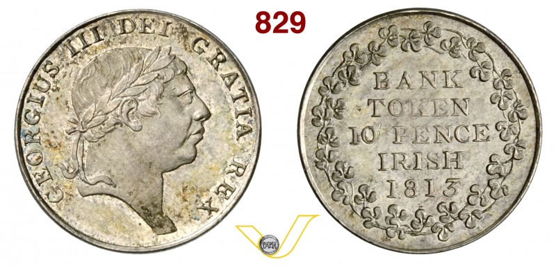 GRAN BRETAGNA - GIORGIO III (1760-1820) Bank Token da 10 Pence, 1813. Kr. Tn.5 A...