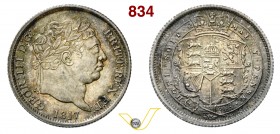 GRAN BRETAGNA - GIORGIO III (1760-1820) Scellino 1817. S. 3790 Ag • Bella patina SPL÷FDC