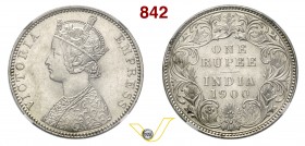 INDIA - VITTORIA (1837-1901) Rupia 1900 B, Bombay. Kr. 492 Ag • In slab NGC MS 62