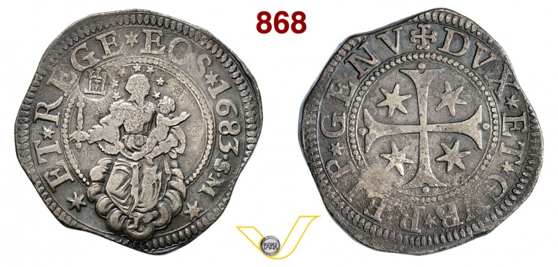 ITALIA - Genova - DOGI BIENNALI, III fase (1637-1797) Scudo stretto 1683, sigle ...