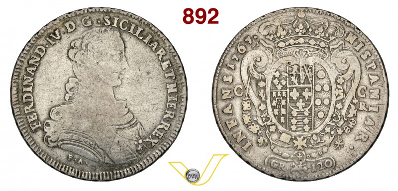 ITALIA - Napoli - FERDINANDO IV DI BORBONE (1759-1798, I periodo) 120 Grana o Pi...