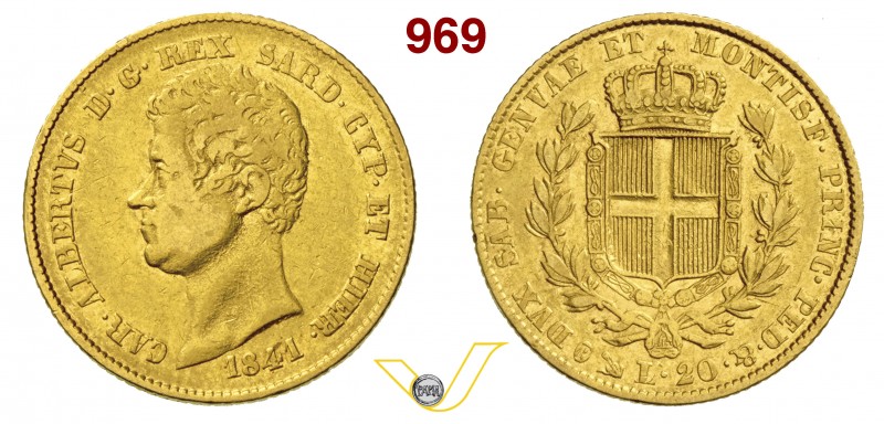 ITALIA - Savoia - CARLO ALBERTO (1831-1849) 20 Lire 1841 Genova. MIR 1045r Pag. ...