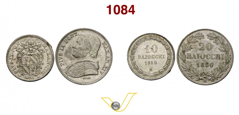 STATO PONTIFICIO - PIO IX (1846-1878) 20 baiocchi 1860 A. XIV e 10 Baiocchi 1850...