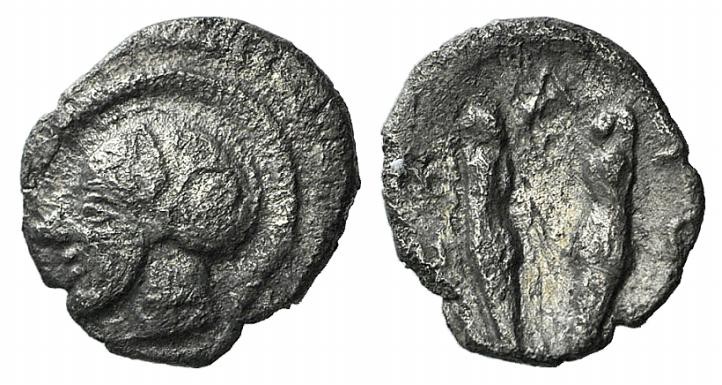 Sicily, Himera, c. 479-409 BC. AR Litra (8mm, 0.54g, 12h). Archaic head of Athen...