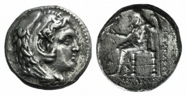 Kings of Macedon, Philip III Arrhidaios (323-317 BC). AR Tetradrachm (26mm, 17.01g, 1h). In the name of Alexander III. Babylon, c. 323-318/7 BC. Head ...