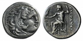 Kings of Macedon, Antigonos I Monophthalmos (320-301 BC). AR Drachm (16mm, 4.10g, 6h). In the name and types of Alexander III. Lampsakos, c. 310-301 B...
