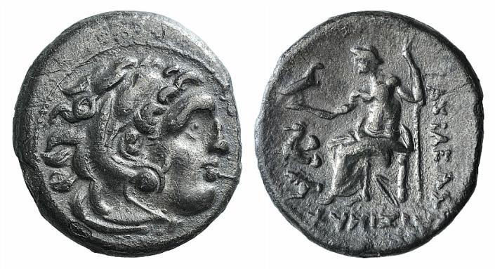 Kings of Thrace, Lysimachos (305-281 BC). AR Drachm (18mm, 3.82g, 6h). Lampsakos...