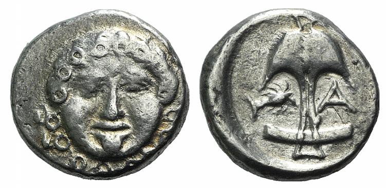 Thrace, Apollonia Pontika, late 5th-4th centuries BC. AR Drachm (12.5mm, 2.86g, ...