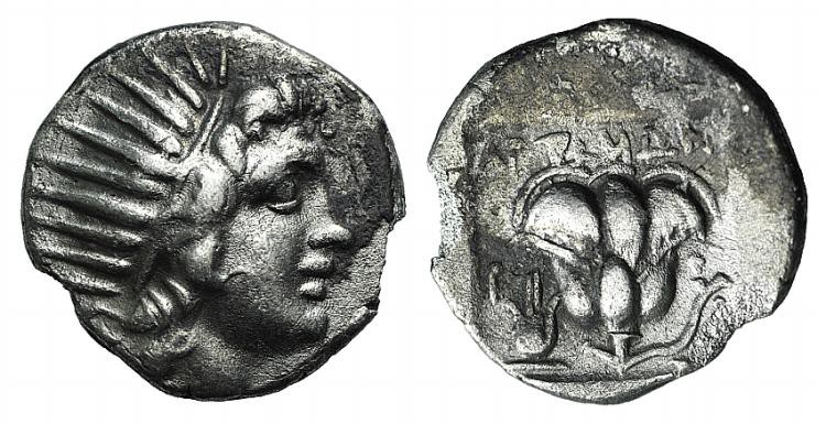 Islands of Caria, Rhodos. Rhodes, c. 188-170 BC. AR Drachm (14mm, 2.83g, 12h). A...