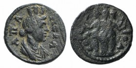 Phrygia, Apameia. Pseudo-autonomous issue, c. later 2nd-3rd centuries AD. Æ (14mm, 2.41g, 12h). Draped bust of Tyche of Apameia r., wearing mural crow...