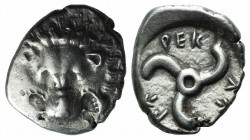 Dynasts of Lycia, Perikles (c. 380-360 BC). AR Tetrobol (15mm, 3.07g). Facing lion’s scalp. R/ Triskeles within shallow incuse. SNG von Aulock 4254. V...