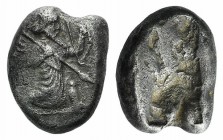 Achaemenid Kings of Persia, c. 450-375 BC. AR Siglos (15mm, 5.36g). Persian king or hero r., in kneeling-running stance, holding spear and bow. R/ Inc...