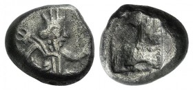 Achaemenid Kings of Persia, c. 375-330 BC. AR Siglos (14mm, 5.44g). Sardes. Persian king or hero, wearing kidaris and kandys, quiver over shoulder, in...
