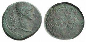 Augustus (27 BC-AD 14). Seleucis and Pieria, Antioch. Æ (25mm, 11.50g, 2h), c. 27-5 BC. Bare head r. R/ AVGVSTVS within wreath. McAlee 190; RPC I 4100...