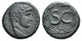 Augustus (27 BC-AD 14). Seleucis and Pieria, Antioch. Æ (26mm, 18.69, 12h), AD 4/5. Laureate head r. R/ Large S C within wreath. McAlee 206c; RPC I 42...