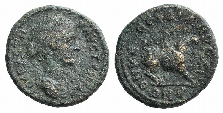 Faustina Junior (Augusta, 147-175). Ionia, Smyrna. Æ (19mm, 5.43g, 12h). Theudia...