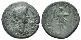 Septimius Severus (193-211). Cilicia, Hierapolis-Castabala. Æ (31mm, 15.37g, 6h). Septimius standing l., holding Nike on globe and sceptre. R/ Draped ...