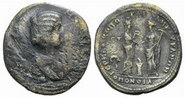 Julia Domna (Augusta, 193-217). Paphlagonia, Gangra-Germanicopolis in alliance with Ancyra. Æ (30mm, 14.40g, 6h). Draped bust r. R/ Tyche of Germanico...