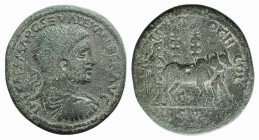 Severus Alexander (222-235). Pisidia, Antioch. Æ (34mm, 24.73g, 6h). Laureate, draped and cuirassed bust r. R/ Founder ploughing r. with pair of oxen....