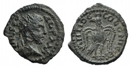 Severus Alexander (222-235). Pisidia, Antioch. Æ (16mm, 1.60g, 6h). Radiate head r. R/ Eagle facing, head l. Cf. SNG BnF 1190. Green patina, VF