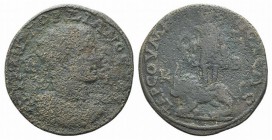 Gordian III (238-244). Cilicia, Tarsus. Æ (35mm, 24.64g, 6h). Radiate and cuirassed bust r. R/ Sandan, holding wreath, standing l. on back of horned l...