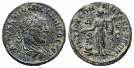 Philip I (244-249). Seleucis and Pieria, Antioch. Æ (23mm, 9.12g, 12h). Laureate, draped and cuirassed bust r. R/ Apollo, in long drapery, standing l....