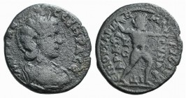 Otacilia Severa (Augusta, 244-249). Phrygia, Synaus. Æ (28mm, 10.42g, 6h). Draped bust r. R/ Zeus standing r., holding eagle in l. hand, hurling thund...