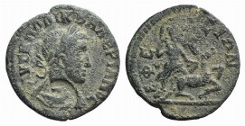 Valerian I (253-260). Ionia, Ephesus. Æ (20mm, 4.25g, 6h). AVT K ΠOΛIK BAΛEPIANOC, Laureate, draped and cuirassed bust r.; c/m: eagle r. R/ EΦEΣIΩN, A...