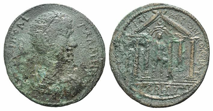 Gallienus (253-268). Caria, Tabae. Æ (38mm, 24.49g, 7h). Radiate, draped and cui...