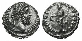 Commodus (177-192). AR Denarius (17mm, 2.07g, 12h). Rome, AD 189. Laureate head r. R/ Libertas standing r., holding pileus and rod. RIC III 208; RSC 2...