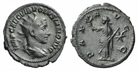 Volusian (251-253). AR Antoninianus (20mm, 3.55g, 8h). Rome, 251-2. Radiate, draped and cuirassed bust r. R/ Pax standing facing, head l., holding sce...