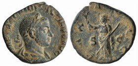 Gallienus (253-268). Æ Sestertius (26mm, 13.07g, 12h). Rome, c. 253-4. Laureate and draped bust r. R/ Pax standing l., holding branch and sceptre. RIC...