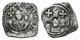 Austria, Österreich-Steiermark (Herzogtum). Leopold VI (c. 1220-1230). AR Pfennig (17mm, 0.99g, 4h). Episcopal facing bust. R/ Facing bust between tow...