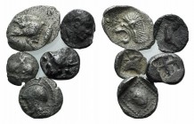 Lot of 5 AR Greek coins, to be catalog. Lot sold as it, no returns