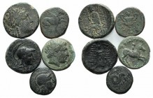 Lot of 5 Æ Greek coins, including Philip II, Pergamon, Smyrne and Teos, to be catalog. Lot sold as it, no returns