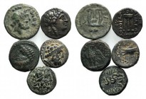 Lot of 5 Æ Greek coins, including Antiochos, Amphipolis, Pergamon and Sidon, to be catalog. Lot sold as it, no returns
