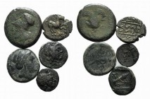 Lot of 5 Æ Greek coins, to be catalog. Lot sold as it, no returns