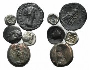 Lot of 5 AR Greek and Roman Imperial coins, including Rhodes, Persia, Miletos and Faustina, to be catalog. Lot sold as is, no returns